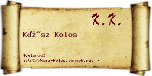 Kósz Kolos névjegykártya